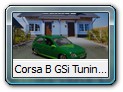 Corsa B GSi Tuning Bild 1
Verspoilert habe ich diesen GSi nicht weiter, da er schon sportlich genug ist. Aufgrund der Farben nenne ich diesen Corsa "Laubfrosch", als Anlehnung an das Original 4/12PS von 1924. Innen wie aussen beherrschen zwei Grüntöne dieses Gefährt. Sporträder von Sprint43 und selbstgemachte Doppelrohranlage runden den GSi ab.
