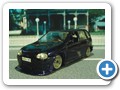 Corsa B 5-türer Tuning Bild 2
Dies war ein unlackierter Corsa B 5-türer. Lackiert in blaulilametallic. Front- und Heckschürze sind Eigenanfertigungen. Die Seitenschweller sind vom Calibraunterboden, Felgen sind von Sprint43. An Front- und Heckschürze wurden noch Luftgitter integriert, ebenso am Heck ein größerer Auspuff. Der Innenraum wurde dezent mit lila und silber veredelt.