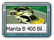 Manta B 400 Bild 2
Hersteller: Schuco
Renndesign weiß 2000 mal 04/09, Homologation silber 1000 mal 10/09