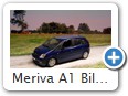 Meriva A1 Bild 2a
Hersteller: Minichamps (für Opel)
ultrablaumetallic Ende 2003 Auflage ???
Außerdem soll es noch ein Modell geben mit "Meriva" - Aufschrift in blaumetallic.