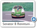Senator B Renntuning Bild 1

Dies ist ein Fantasieumbau meinerseits. Verspoilerungen und Heckflgel sind Eigenbauten. Aussenspiegel stammen vom Astra H. Rder sind von Sprint43, Scheibenwischer von Tameo. Rennsitz wurde eingebaut (Hersteller unbekannt) und die Inneneinrichtung farblich verndert. Die Aussenlackierung ist casablancaweiss, Grntne sind Emailfarben, rot und Castrol-Werbung sind Decals. Nummernschilder sind selbst angefertigt worden.