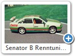 Senator B Renntuning Bild 4

Dies ist ein Fantasieumbau meinerseits. Verspoilerungen und Heckflgel sind Eigenbauten. Aussenspiegel stammen vom Astra H. Rder sind von Sprint43, Scheibenwischer von Tameo. Rennsitz wurde eingebaut (Hersteller unbekannt) und die Inneneinrichtung farblich verndert. Die Aussenlackierung ist casablancaweiss, Grntne sind Emailfarben, rot und Castrol-Werbung sind Decals. Nummernschilder sind selbst angefertigt worden.