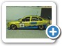 Vectra B Rennumbau 2 Bild 4
Hersteller: Competition43
selbst fertiggestellter Bausatz
Fantasiekreation von 1996. Die Genauigkeit dieses Bausatzes ist nicht gerade die Beste, dennoch recht schön anzusehen mit selbsterstellten Decals. Lackiert in brokatgelbmetallic mit blaue Emailfarben.